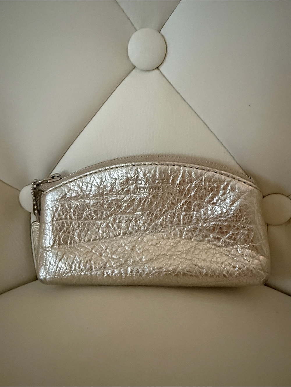 COACH Small Metallic Gold Mini Bag Pouch